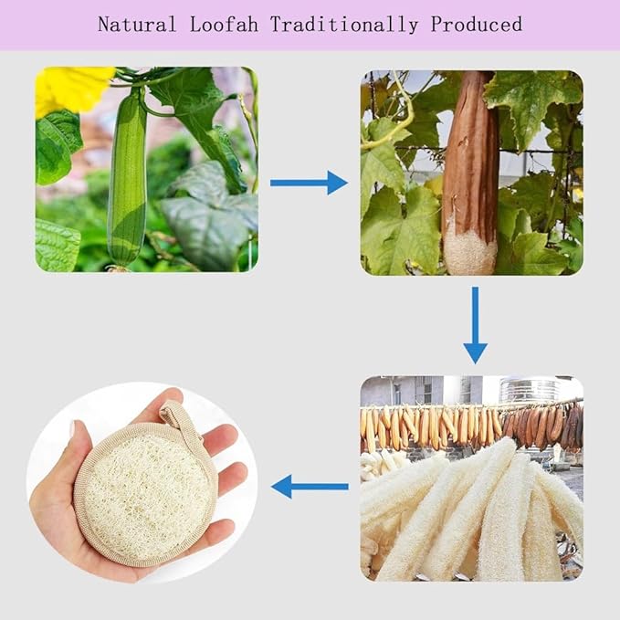 haikuluo Natural Loofah face Scrubber Pads, 6 Pack
