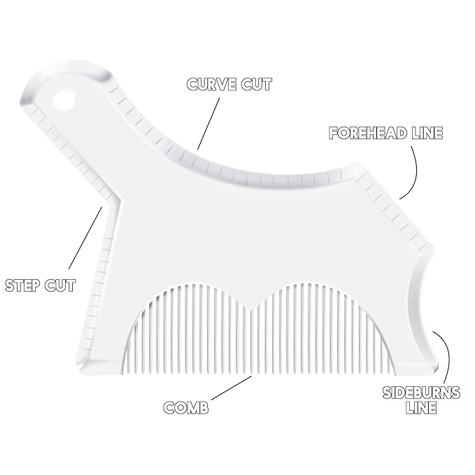 Beard Shaping Tool Trimmers for Men, Kucheed Beard Shaper with Inbuilt Comb Cool Care Black Transparent, Beard & Mustache Trimmers Cut Buddy Beard Lineup Tool Styling Template Comb barber Accessories