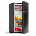 COWSAR 2.5 Cu.Ft Mini Fridge with Freezer, Double Reversible Door Compact Dorm Refrigerator with 2 Removable Shelves, Commercial Apartment Fridge for Bedroom, Office, Kitchen, Dorm, Black