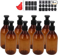 zmybcpack 8 Pack 8oz Empty Plastic Pump Lotion Bottles, Amber Pump Bottles