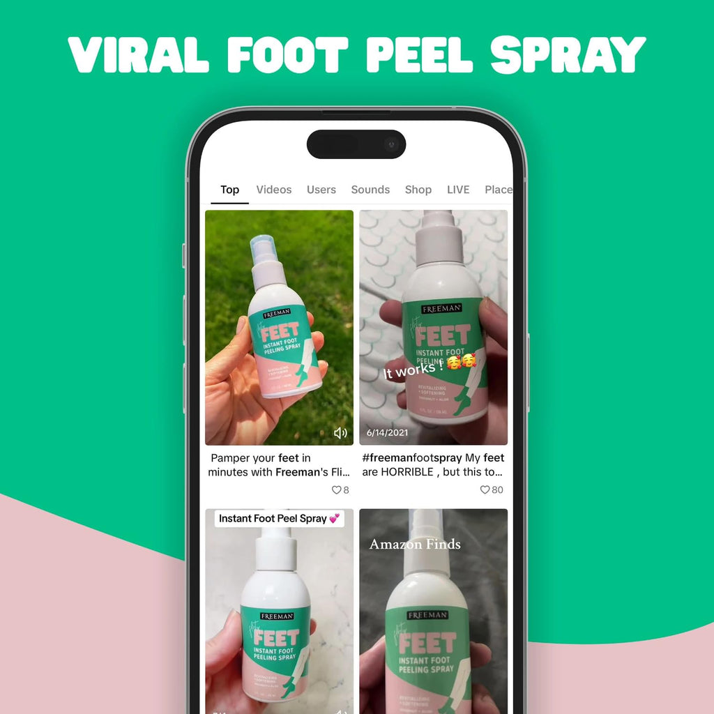 Freeman Flirty Feet Instant Foot Peeling Spray, Foot Mask, 4 fl oz