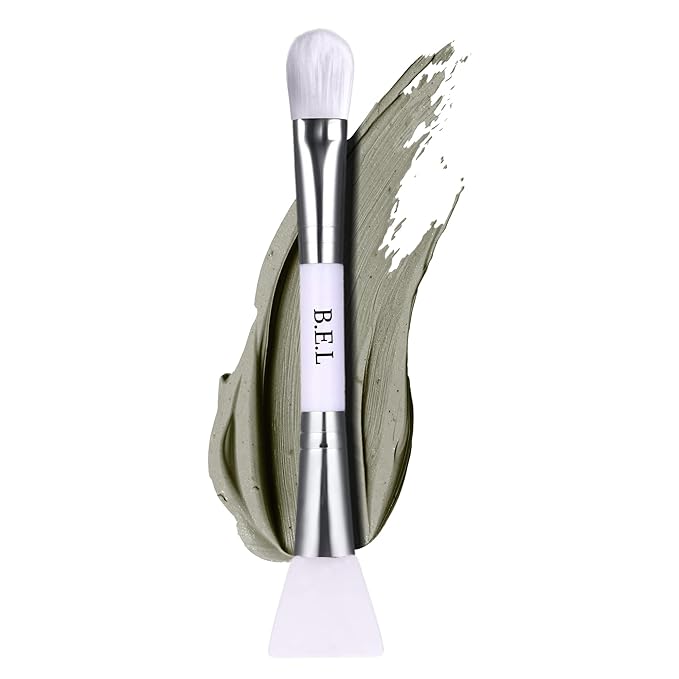Bare Essentials Living - Clay Face Mask Brush (1 Pack, White) Dual Soft Silicone Face Mask Applicator Brush Tool, Great Facial Essentials, Moisturizer Applicator & Skincare Brush for Facials