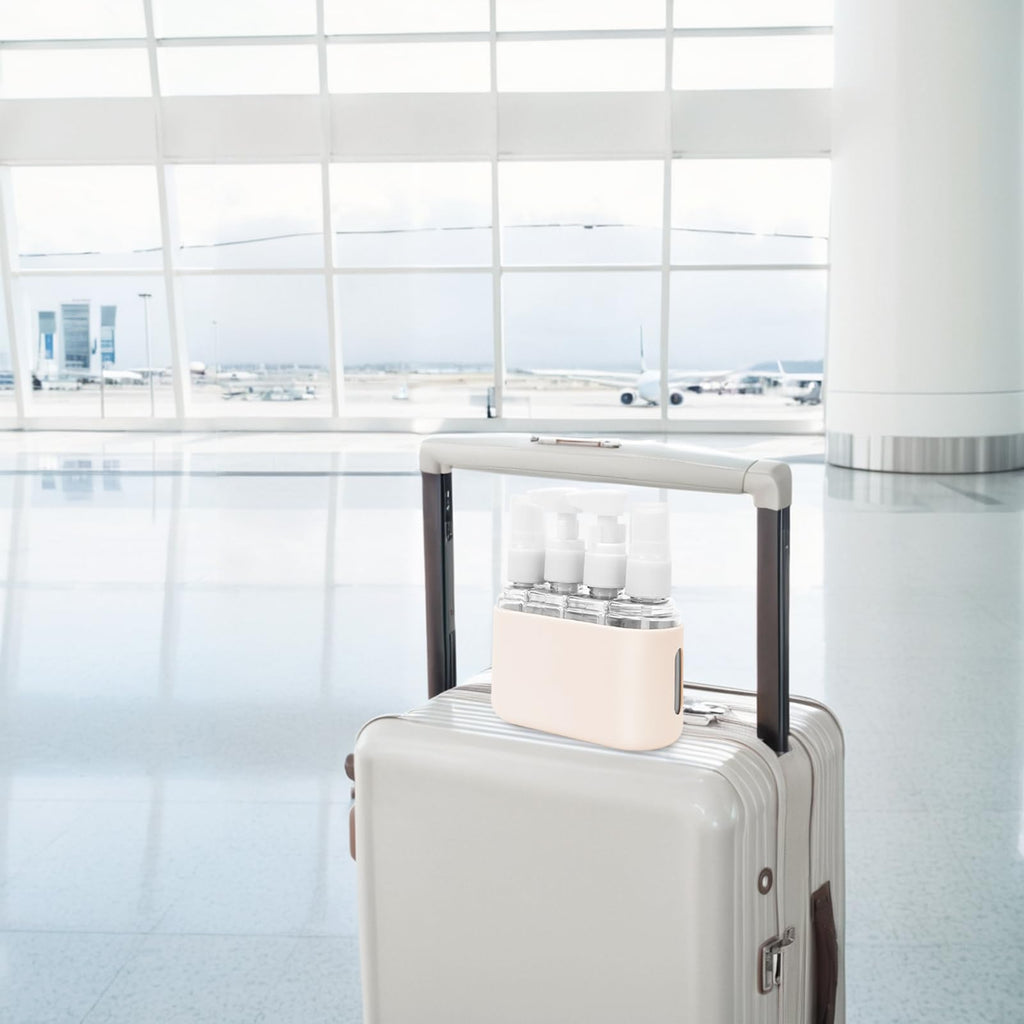 Skycase Travel Bottles - Leak Proof Refillable Tsa Approved Travel Size Toiletries, 4 in 1 Liquid Bottles Containers with Labels and Funnel Airplane Accessories Kits for Lotion Liquid (White)