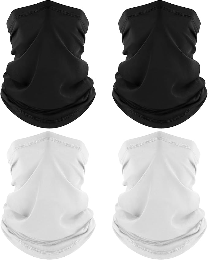 ROXUN Neck Gaiter, 4 Pack Summer Cooling Breathable Face Mask for Outdoors
