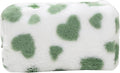 HABUAETY Makeup Bag Small Cosmetic Bags for Purse Women Girls Plush Simple Heart Make Up Pouch
