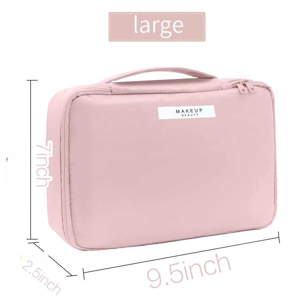 Queboom Travel Makeup Bag Cosmetic Bag Makeup Bag Toiletry bag for women and men(Pink)