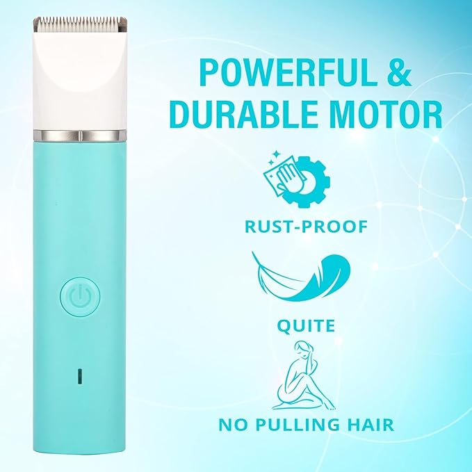 Bikini Trimmer for Women Pubic Hair: 2 in 1 Electric Razors for Women - Rechargeable Electric Shaver - IPX7 Waterproof Lady Shaver for Travel & Shower Use in Summer (Green)