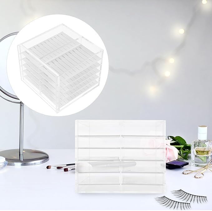 Acrylic 10-layer Eyelash Storage Box False Eyelash Organizer Case Multi-layer Lash Container for Women Travel and Display