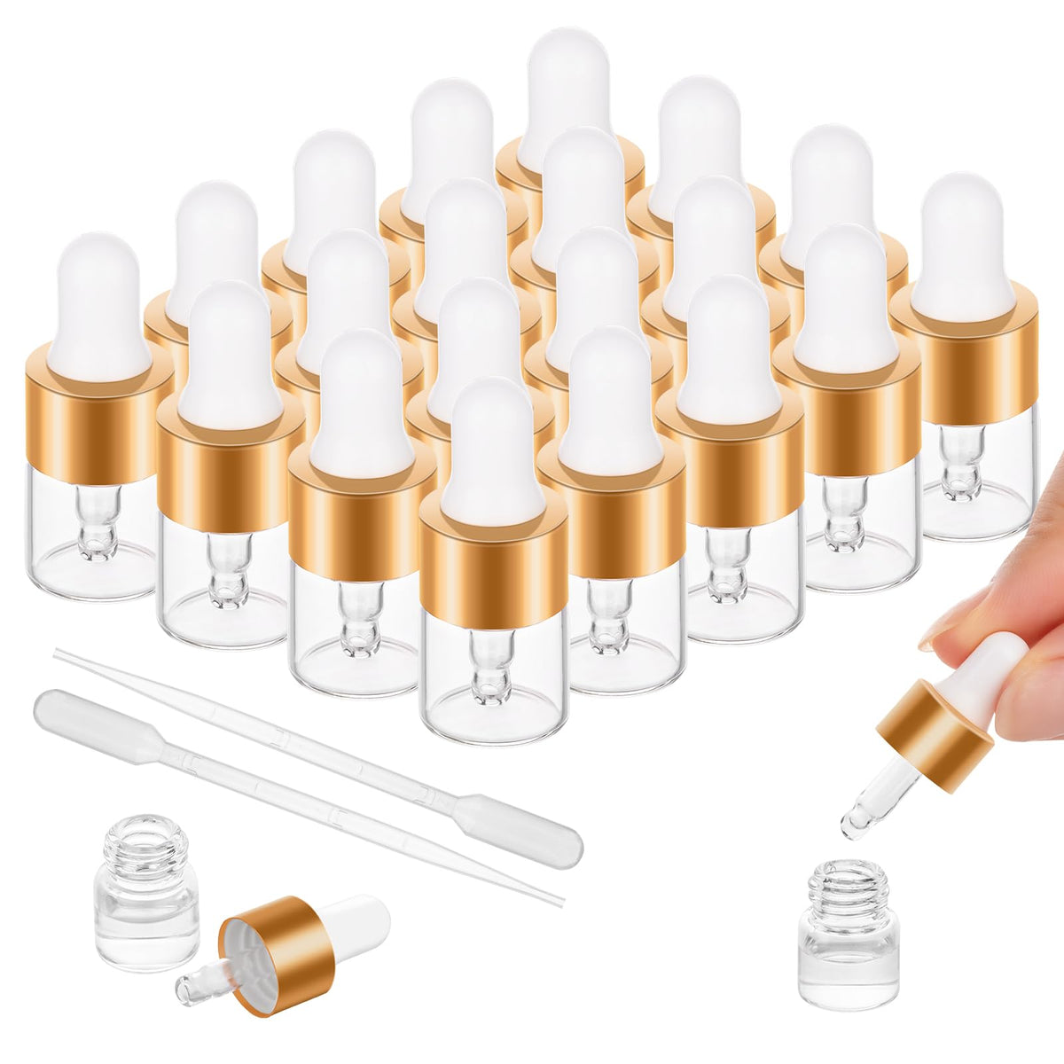 COTOM 100 Pack 10ml Mini Dropper Bottle for Cuticle Oil