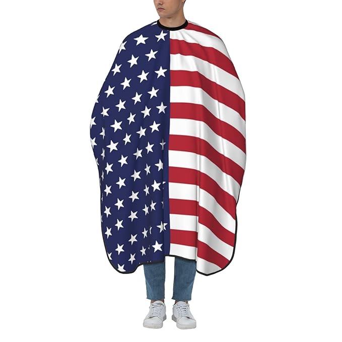 American Flag Barber Cape Hair Cutting Cape Patriotic USA Haircut Cape Hair Cape Apron Barber Supplies Salon Capes For Clients Men Women