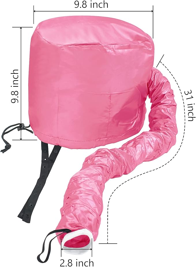 Portable Hair Dryer Bonnet Attachment Adjustable Hair Dryer Bonnet for Hair Styling, Hair Color, Hair Condition and More- Deep Pink