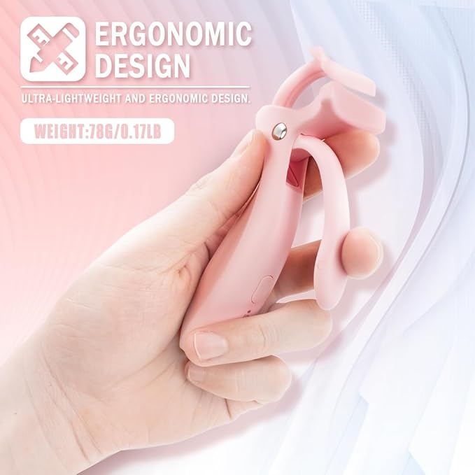Pinkiou Heated Eyelash Curler for Women,Fast Heat up,Electric Eyelash Curler with Color-Changing Silicone Pad & Overlay Heating, USB-C Rechargeable,2 Temperature Control,Long-Lasting Lash Curler