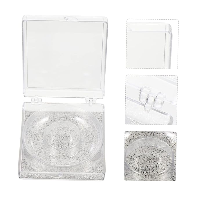 FOYTOKI 6pcs Eyelash Storage Boxes Square Glitter Eyelash Packaging Cases Unique Silver Card Design for Easy Viewing and Protection
