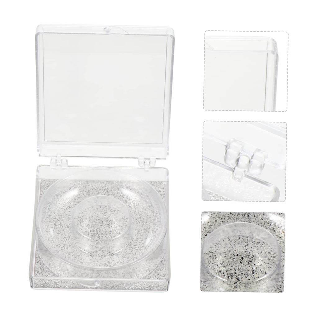 FOYTOKI 6pcs Eyelash Storage Boxes Square Glitter Eyelash Packaging Cases Unique Silver Card Design for Easy Viewing and Protection