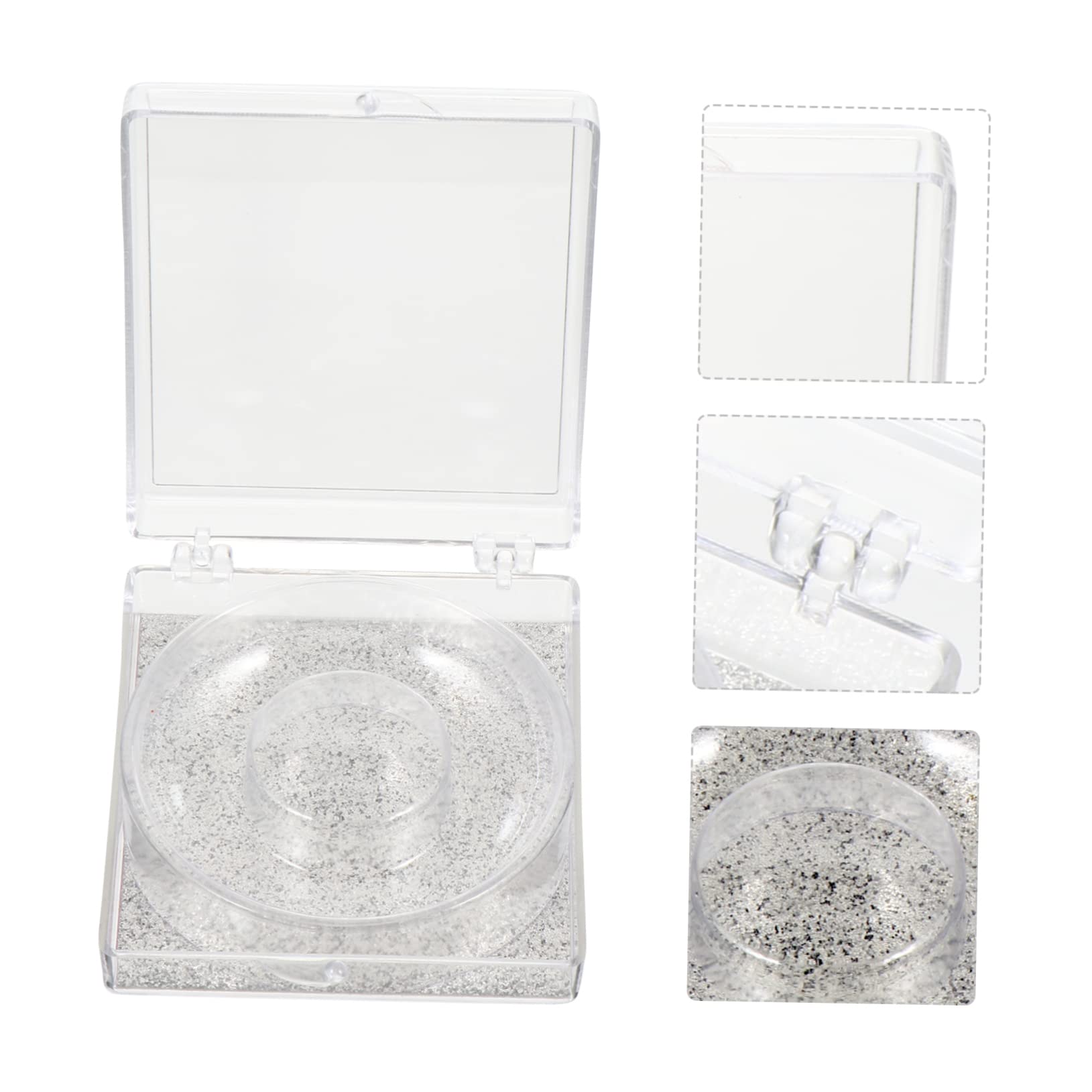 FOYTOKI 6pcs Eyelash Storage Boxes Square Glitter Eyelash Packaging Cases Unique Silver Card Design for Easy Viewing and Protection