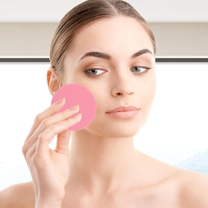 WORFACE 120 Pcs Pink Compress Face Sponges - Compact Facial Sponge Set for Cleansing, Makeup Removal, Exfoliation