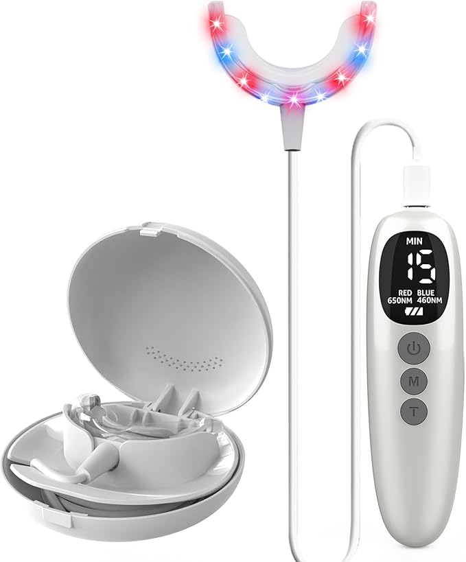 Red Light Therapy for Gums, KTS Oral Care Light with Smart Controller, Red & Blue LED for Gum Health, Toothache Relief, Repair Bleeding Sensitive Gums, Detachable Mouthpiece for Easy Cleaning