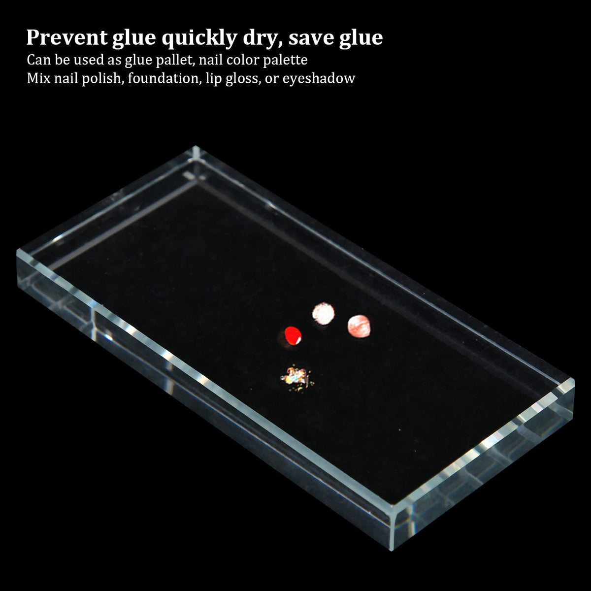 Nail Art Palette - High-Quality Glass Rectangle Makeup Blending and False Eyelash Glue Holder for Professional Use - Easy Color Mixing for Nail Art and Makeup