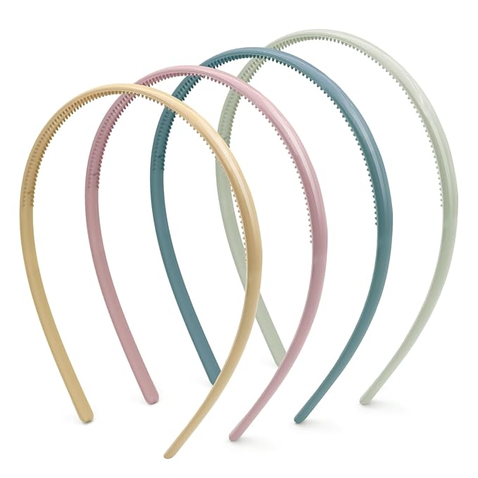 Headbands for Women - Plastic Thin Skinny Headbands - Plain Headband for Girls DIY - Hair Bands Teeth Comb Headband Halloween Comb - Multicolor