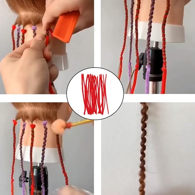 80 Pack Hair Perm Rods Set Hair Rollers Natural Long Short Hair Cold Wave Rods Hair Curling Rods Perming Rods Felt Fabric Rod for Hairdressing Styling DIY Rolling Curl Pattern 4 Sizes