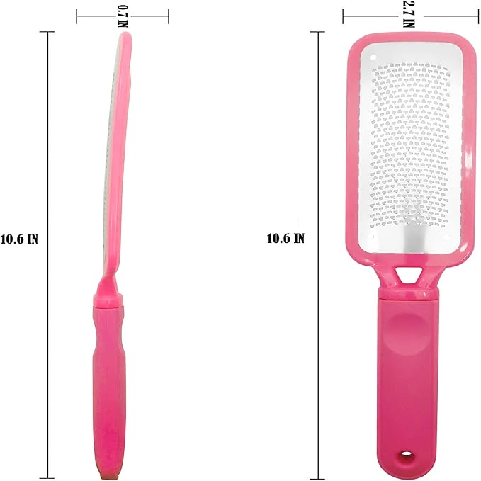 Professional Foot Files Callus Remover,Foot Scrubber for Dead Skin,Stainless Steel Foot Rasp-Pink（1 Pack）