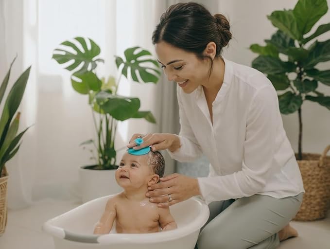 Cradle Cap Brush for Babies - Baby Sponge for Bathing Newborn Bath Essentials | Cradle Cap Treatment | Baby Bath Sponges for Newborns (5-Pack)