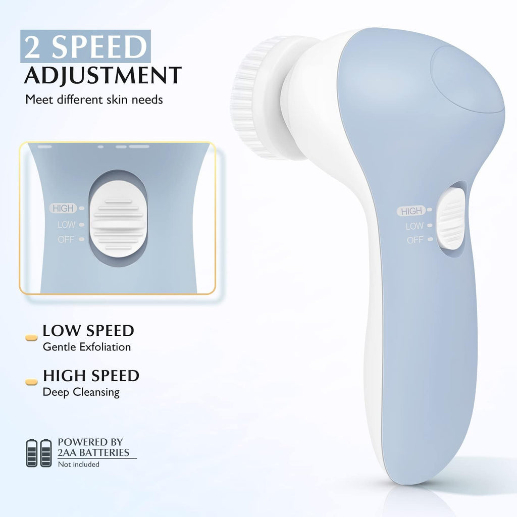 COSLUS Facial Cleansing Brush Face Scrubber, 7-in-1 Rotating Design