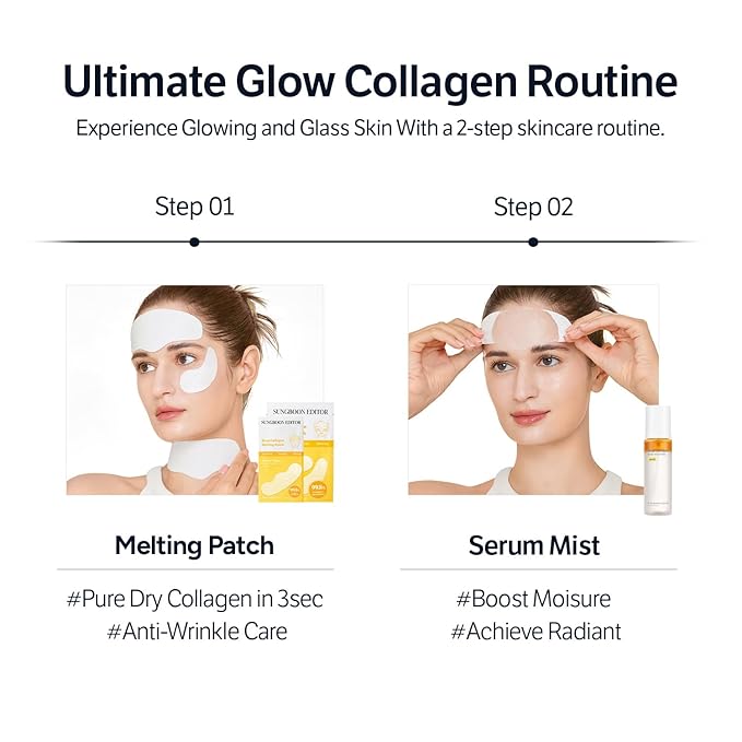 SUNGBOON EDITOR Deep Collagen Barrier Serum Mist, Hydrating Face Mist for Dry Skin, Collagen + Peptides + Vitamin C, Korean Skincare Mist, 3.38 fl oz, Gifts for Women