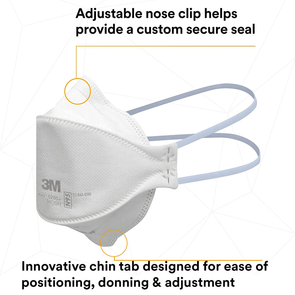 3M Aura Particulate Disposable Respirator 9205+, N95, Pack of 20, NIOSH