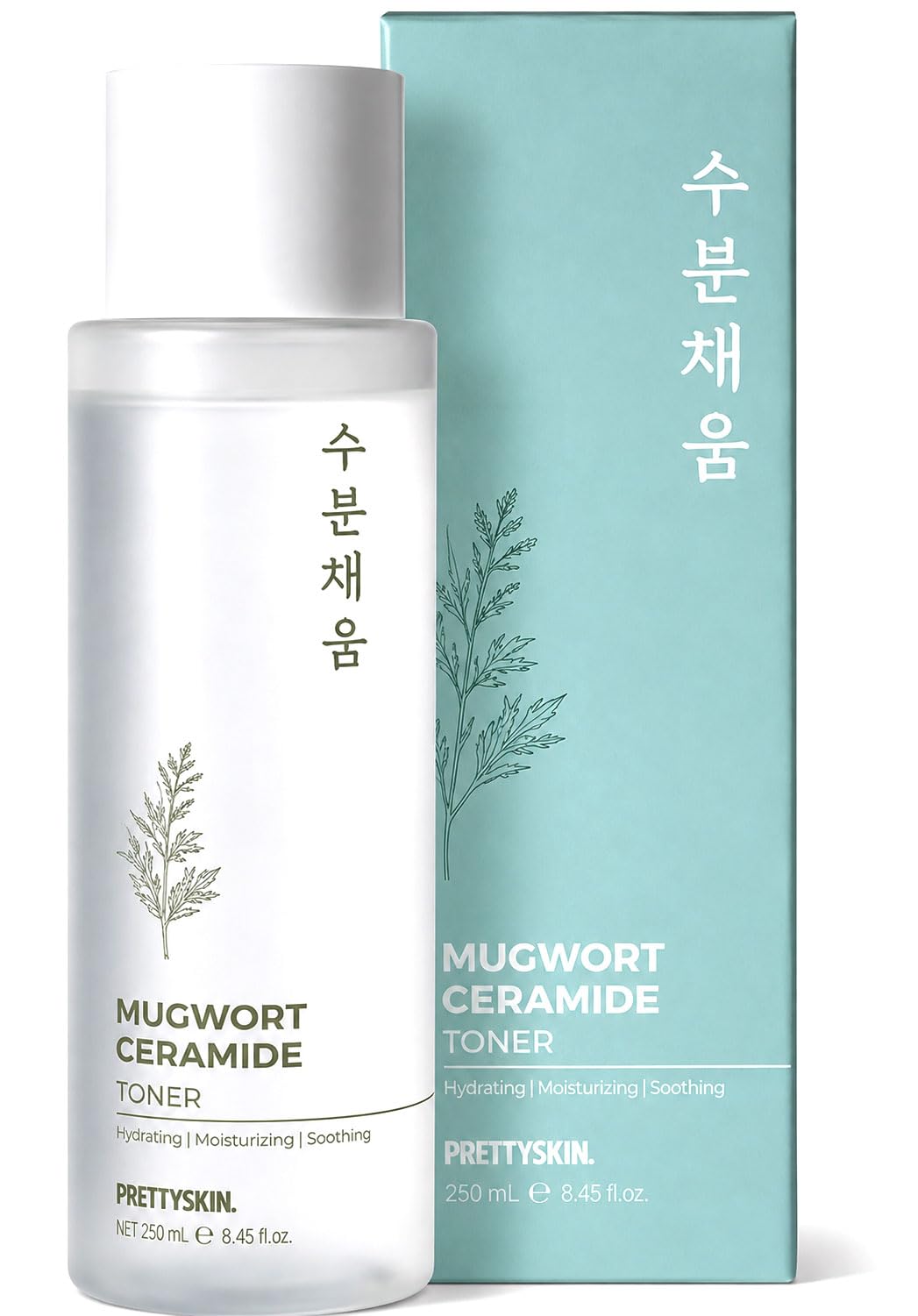 PRETTYSKIN Mugwort Daily Facial Toner for Sensitive Skin with Ceramide NP - Hydrating, Non-Sticky - Skin Tone & Texture Care, Moisture Balance, Soothing 8.45fl.oz (250ml) (Mugwort Ceramide)