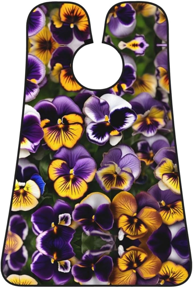 NOUZU Pansy Perfection Print Print Beard Bib Apron For Men, Beard Hair Catcher For Men Shaving Trimming,Beard Cape Cloth