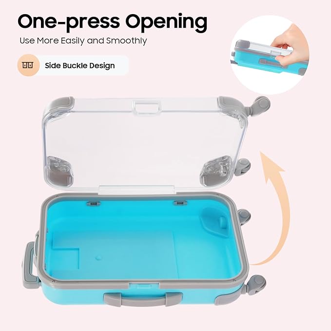 KWHXJ 12 Pack Mini Suitcase Party Favor Gift Box, Empty Mini Luggage Packaging Box, Little Suitcase Storage Containers for False Eyelashes Candy Jewelry Girl Birthday Cruise Trip