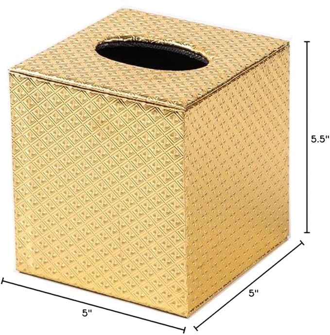 Gold Tissue Box Cover,Tissue Box Cover Square,Gold Tissue Box Holders,Tissue Holder for Bathroom Accessories,Bathroom Tissue Holders
