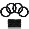 22 Momme 100% Pure Mulberry Silk Scrunchies (4 PCS) - Small Hair Elastics and Ties for Women, Sleep Hair Care, No Damage, Black