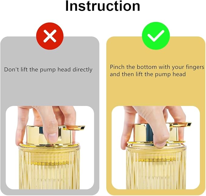 Tonxus Foaming Soap Dispenser, 12 Oz Amber Glass Foam Hand Soap Dispenser, Refillable Glass Foam Pump Bottle Container Decorative Slim Ribbed Bottle for Bathroom and Kitchen