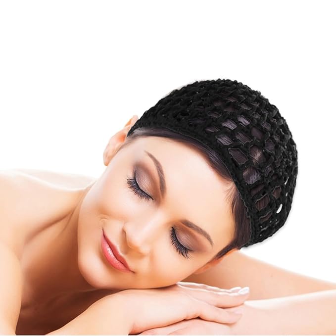 3-Pack Breathable Nylon Mesh Hair Nets for Women Soft Crochet Snood Cap for Sleeping, Salon, Shower & Food Service Silk Press, Wig, Bun & Daily Use Hair Cover