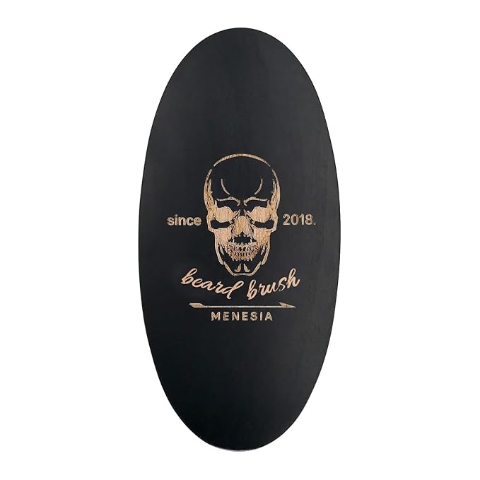 Menesia Black Soft Boar Bristle Beard Brush for Men