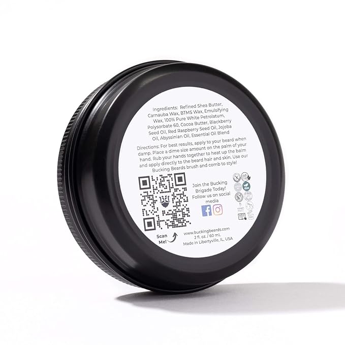 Beard Balm - Beard Softener for Men with Natural Ingredients - Jojoba Oil, Argan Oil & Shea Butter - Vegan, Cruelty-Free, Hypoallergenic Mustache Wax for Men - 2 oz