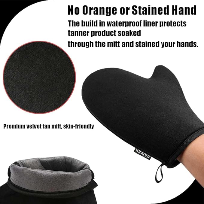 GAIYAH Self Tanning Mitt Applicator - Sunless Tanning Mitt Self Tanning Mitten Self Tanner Mitt Applicator Self Tanning Glove for Self Tan Mitt Applicator Tanning Mitts for Tanning Lotion, Mousse