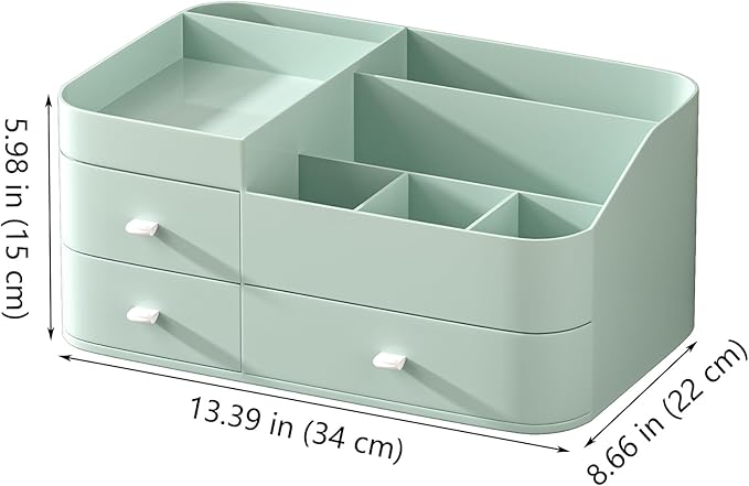MIUOPUR Makeup Organizer with Drawers, Bathroom Counter Organizer, Plastic Cosmetic Display Case, Large Skincare Storage for Vanity Countertop, Ideal for Bedroom Dresser top and Desktop