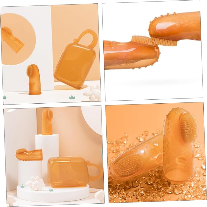 1Set Finger Toothbrush Silicone Oral Care Tool for for Mouth Reusable with Gums Massager
