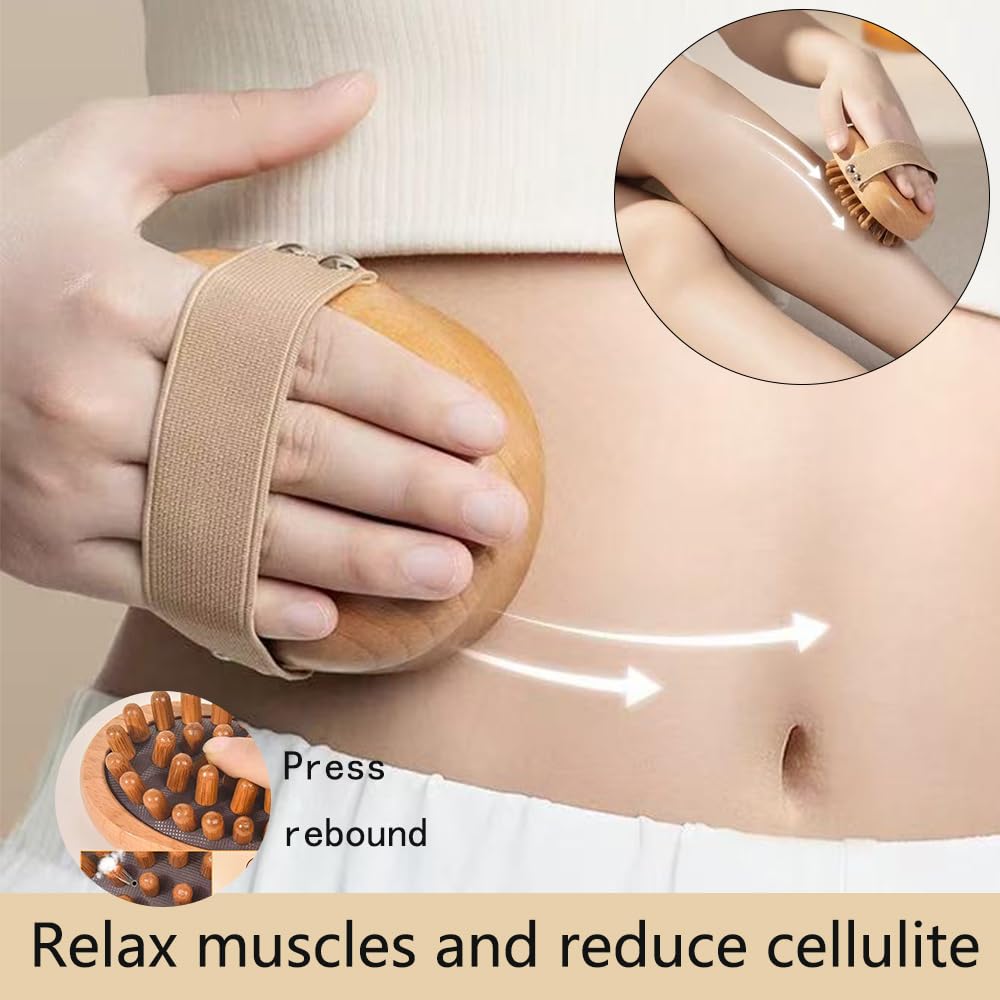 EULOGIST 4Pcs Wood Therapy Massage Tools Lymphatic Drainage Massager Wooden Massager Body Sculpting Tools for Body gua sha,Anti-Cellulite,Pain Relief