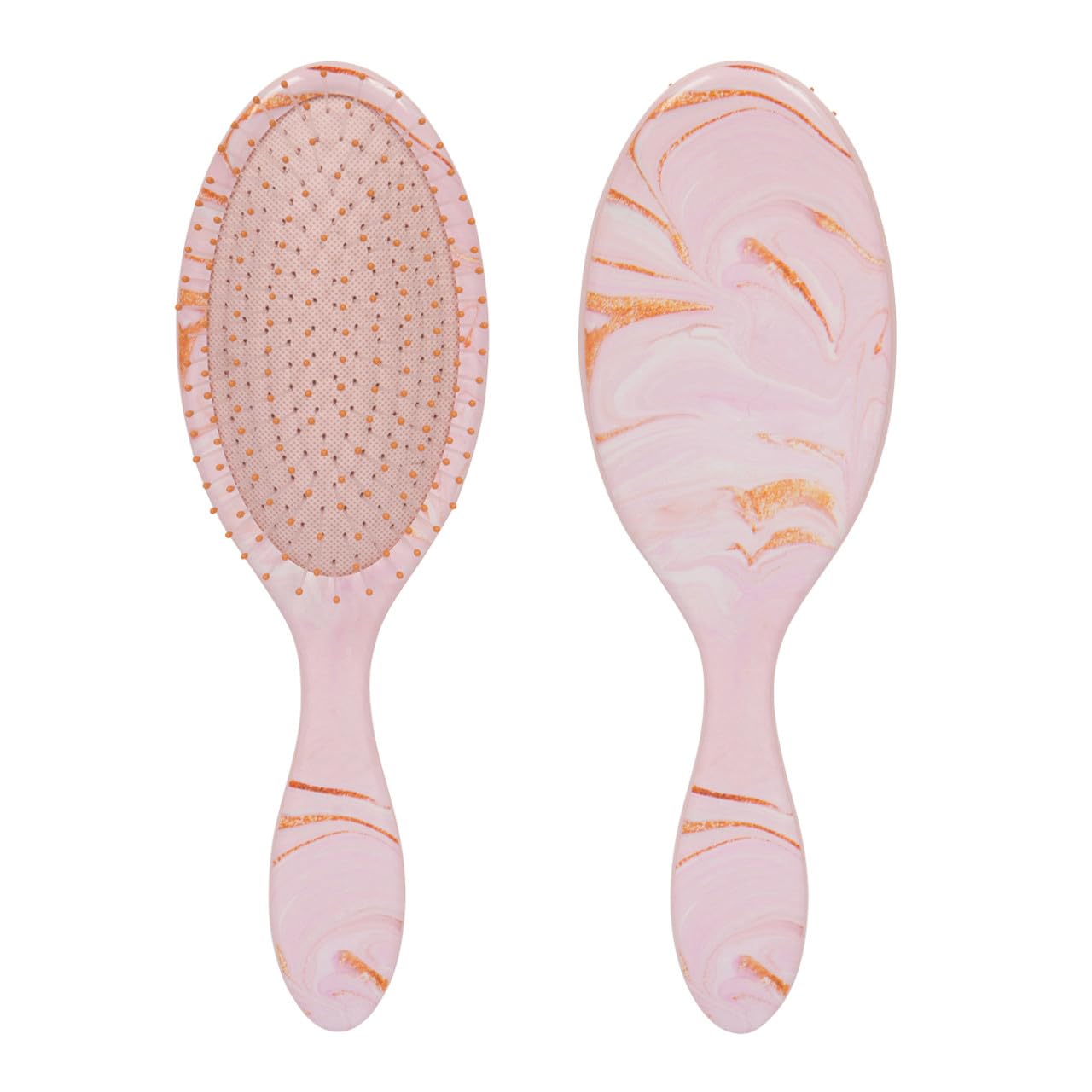CALA Wet-N-Dry Hair Detangler Brush, Pink Pastel Marble, Soft Flexible Bristles for Wet or Dry Hair, Helps Reduce Snagging & Breakage, Smooths Frizz, Adds Shine