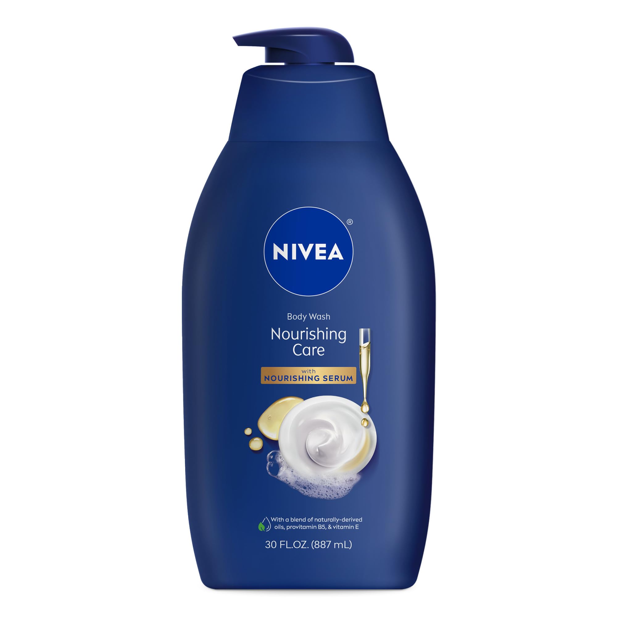 NIVEA Nourishing Care Body Wash with Nourishing Serum, 30 FL OZ