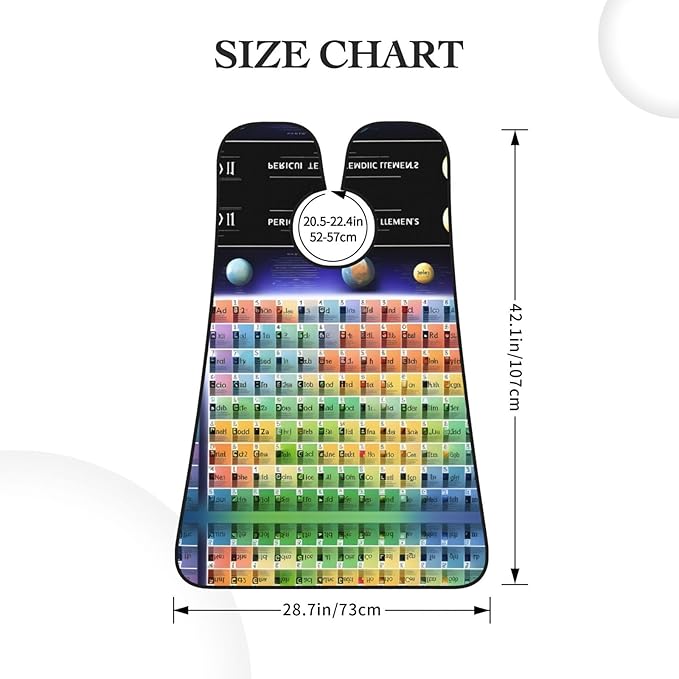 NOUZU Periodic Table Of Elements Print Beard Bib Apron For Men, Beard Hair Catcher For Men Shaving Trimming,Beard Cape Cloth, Black