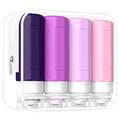 Redfly Travel Bottles for Toiletries, Tsa Approved 3oz Travel Size Containers, Leak Proof Travel Size Toiletries Bottles Silicone, BPA Free Refillable Shampoo Conditioners Essentials Kit, Purple