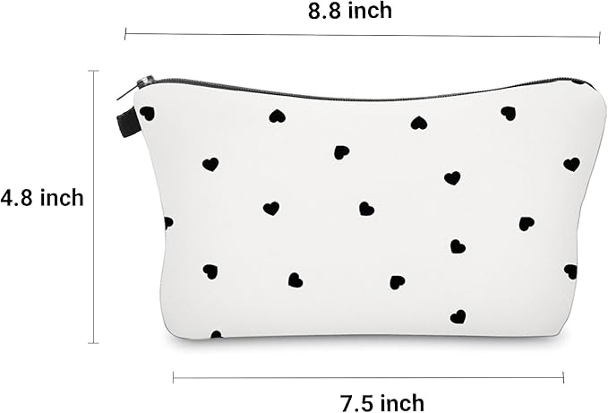 Aiphamy Cute Travel Makeup Bag Cosmetic Bag Small Pouch Gift for Women (Little Heart)