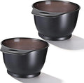 Qulkws 2 Pcs Hairs Dye Bowles Hair Color Bowl Plastic Hair Color Mixing Tint Bowls Applicator Bowls Hairs Dyeing Coloring Tools for Salon (Transparent Black)