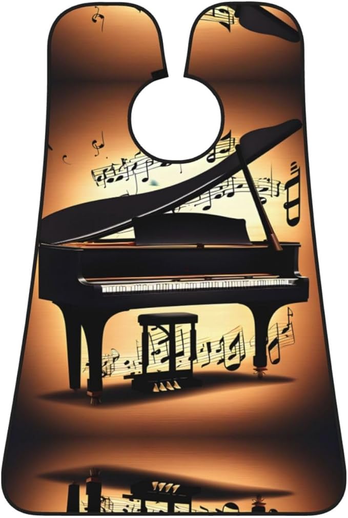 Purple Music Notes Print Beard Bib Shaving Apron, Beard Hair Trimming Cape – For Dad
