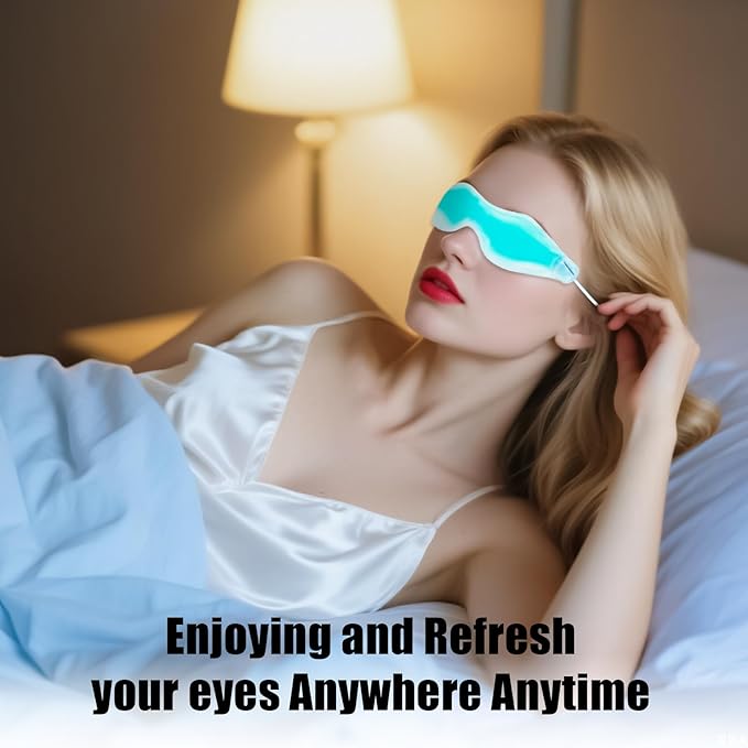 Cooling Eye Mask - Gel Ice Pack Reusable Cooling Eye Pads and Under Patches,Eye Hot Cold Treatment for Redness,Pain Relief Relax (Blue)